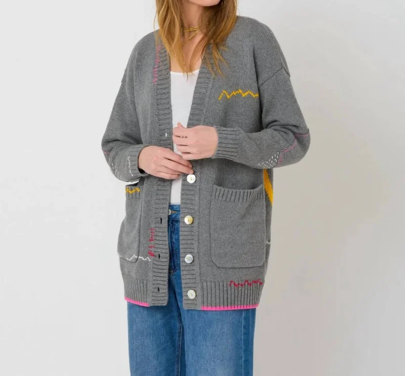 Modern Romance Poppy Cardigan In Smiley Grey