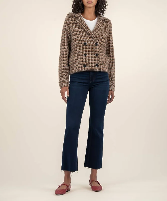 Flash Discount Aaliyah Houndstooth Jacket In Brown