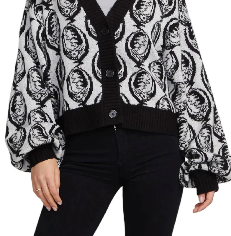 Sophisticated Outfits Grateful Dead Steal Your Face Cardigan In Bright White