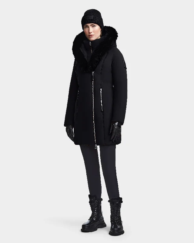 Holiday Discount MAIA M FITTED DOWN PARKA WITH REMOVABLE FAUX FUR
