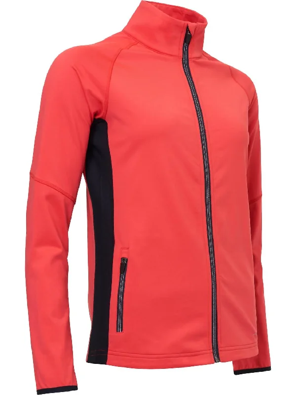 Flash Discount Women's Ashby Full-Zip Jacket With Pockets In Poppy Red