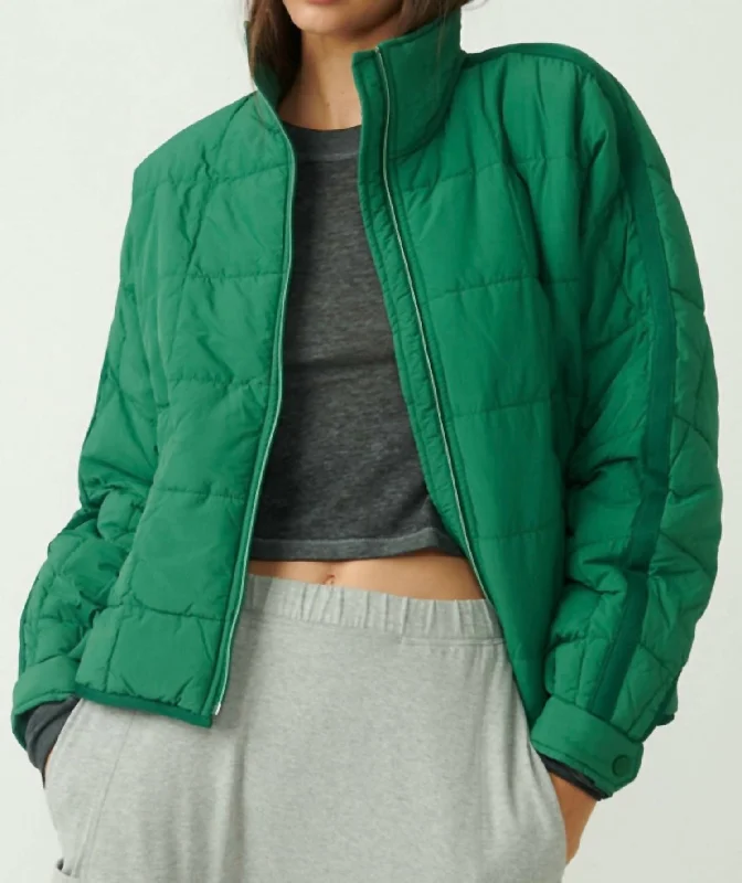 Women's Chic Apparel Pippa Packable Puffer Jacket In Viridian