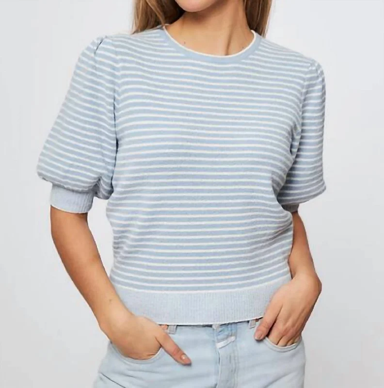 Casual Chic Peraz Striped Sweater In Light Blue