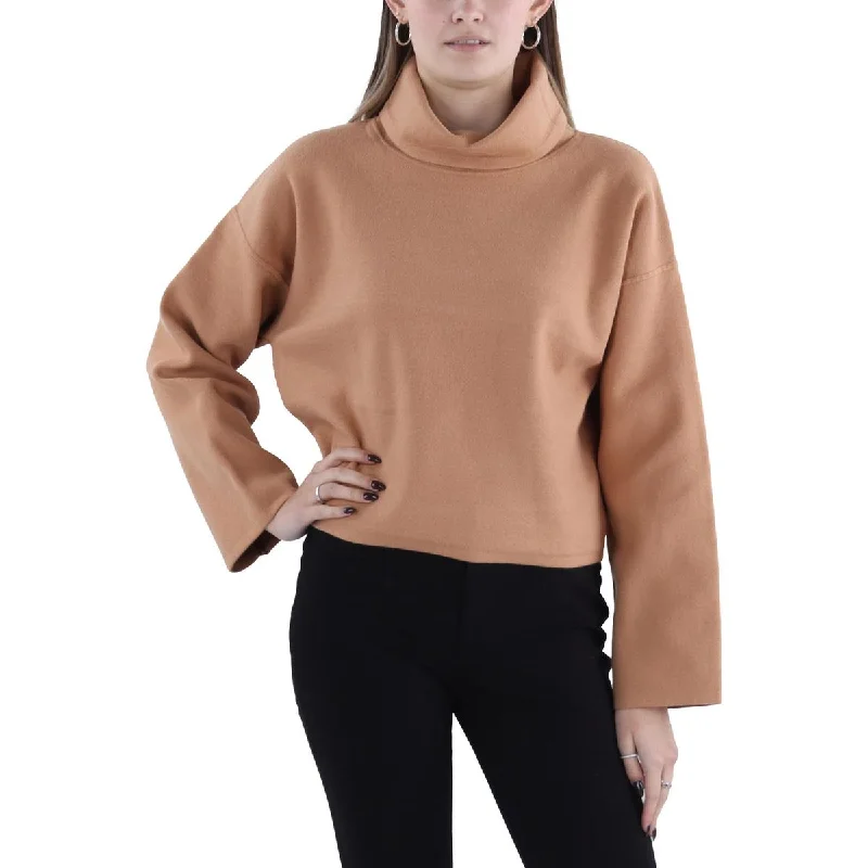 Now On Sale For Chic Urban Styles Womens Turtleneck Long Sleeve Crop Sweater