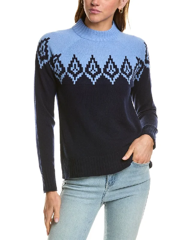 Early Access To Art Deco Styles Sale Hannah Rose Diamond Peak Fairisle Wool & Cashmere-Blend Sweater