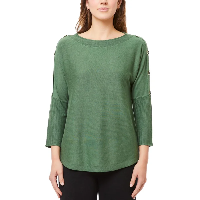 Chic Urban Fashion Look Womens Button Knit Pullover Sweater