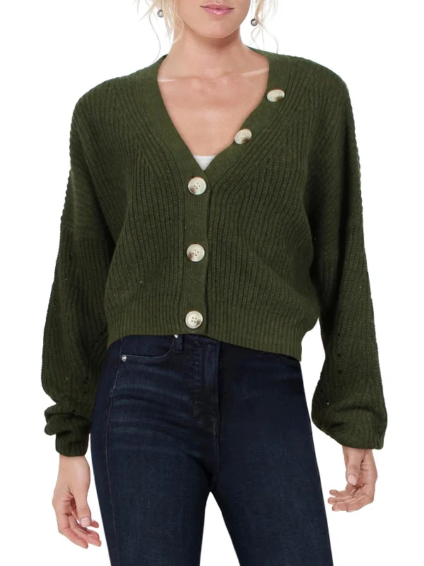 Casual Chic Clothing Womens V-Neck Cropped Cardigan Sweater