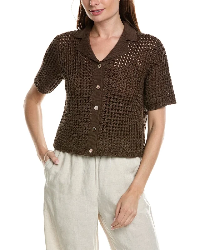 Chic Styles Theory Shrunken Camp Shirt