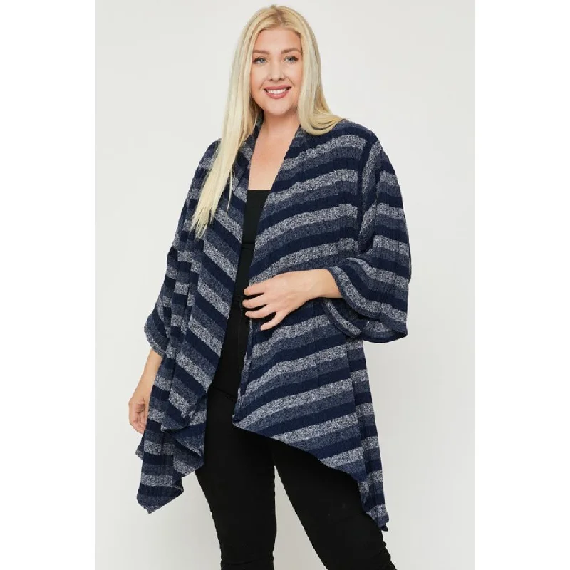 Break Fashion Norms Kimono Style Striped Cardigan