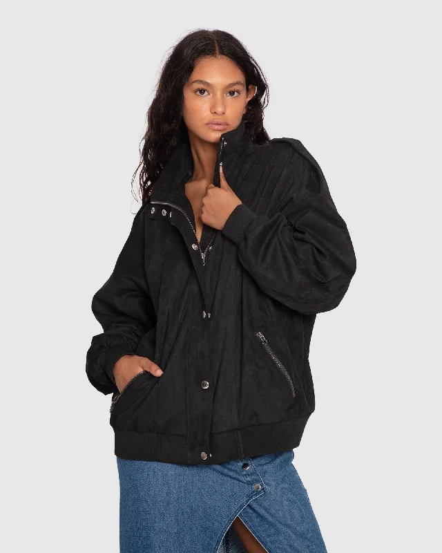 Women's Formal Apparel Most Wanted Suede Bomber Jacket