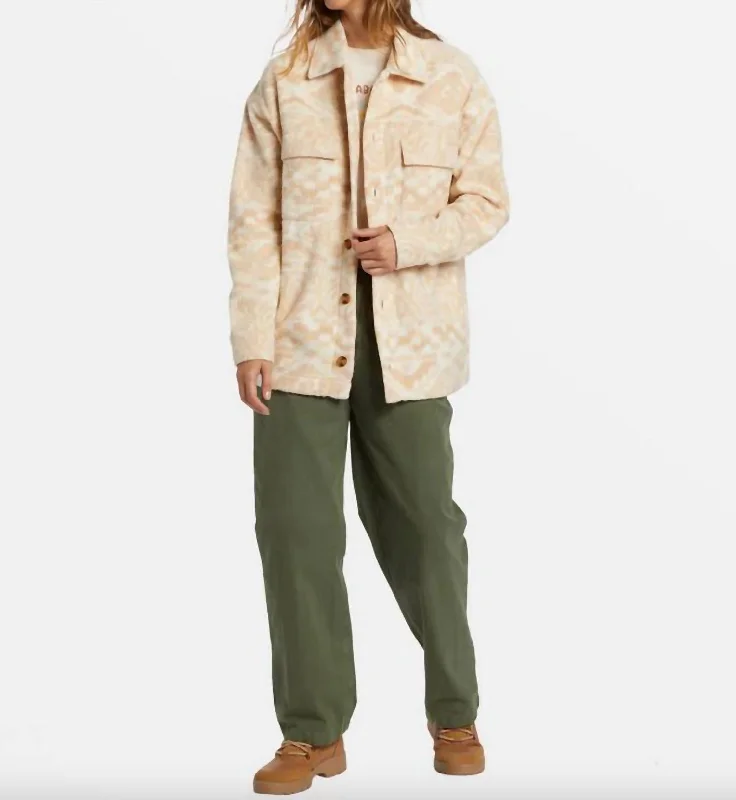 Modern Women's Wardrobe Essentials Happy Camper Shacket In Wet Sand