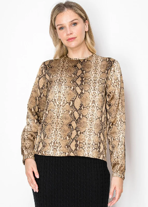 Find Your Unique Flair Snake Print Long-Sleeve Top