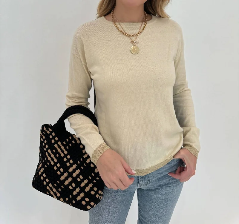 Massive Savings Tipping Point Cotton Cashmere Sweater In Starch