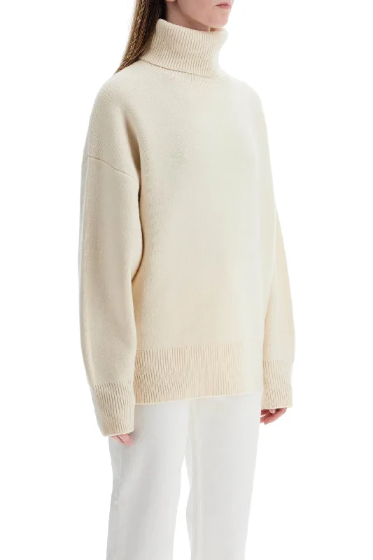 Style Redefined Toteme White Snow Wool And Cashmere Turtleneck For Women