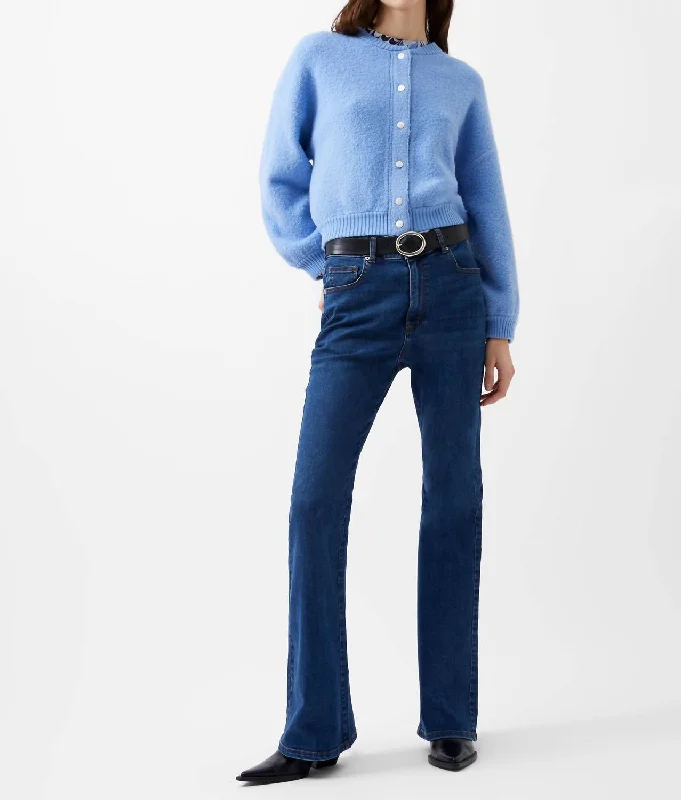 Timeless Women's Outfit Melissa Knit Bomber Jacket In Dusted Blue
