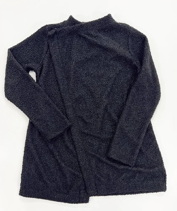 Vibrant Femme Fashion Poodle Ls Cardigan In Black