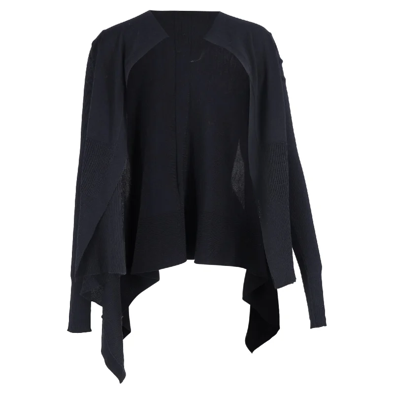 Fast Fashion Favorites Rick Owens Open Cardigan in Black Wool