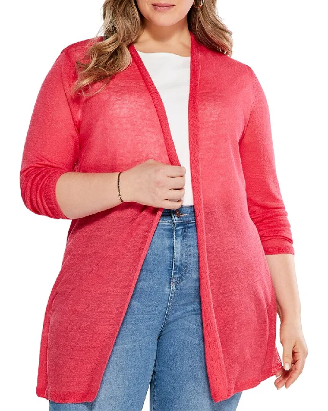Trending Items NIC+ZOE Plus Long Back Of The Chair Linen-Blend Cardigan