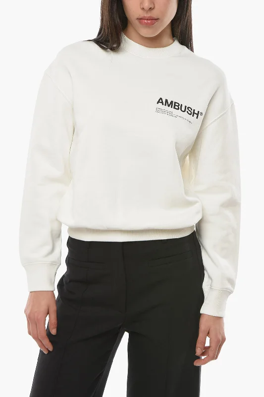 Latest Trends Ambush Crewneck Workshop Sweatshirt With Logo Print