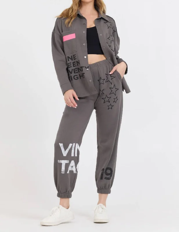 Women's Clothing For Outdoor Events Star Shacket In Grey