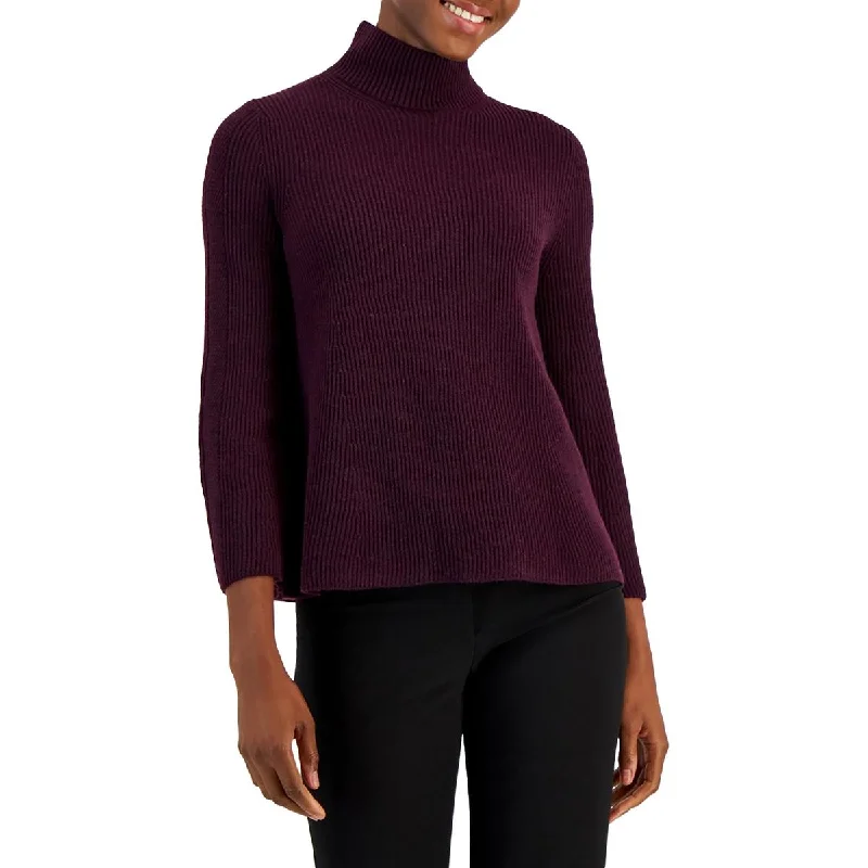 Save Big Womens Ribbed Knit Mock Turtleneck Sweater