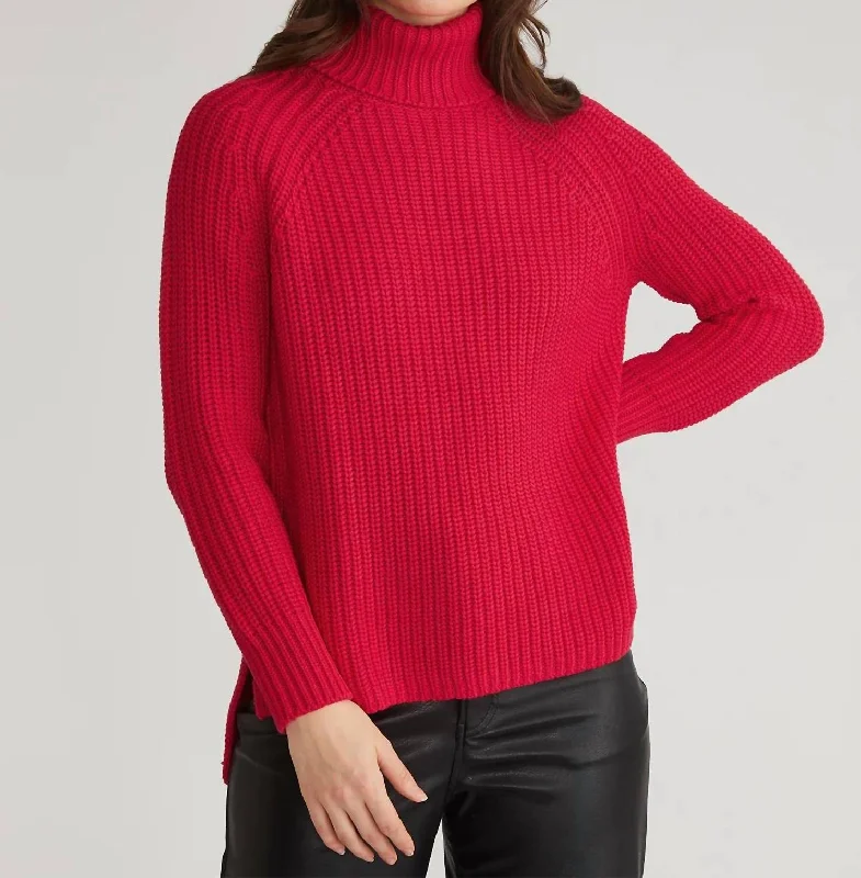 Stay Ahead In Style Women's Stella Turtleneck In Cherry Red