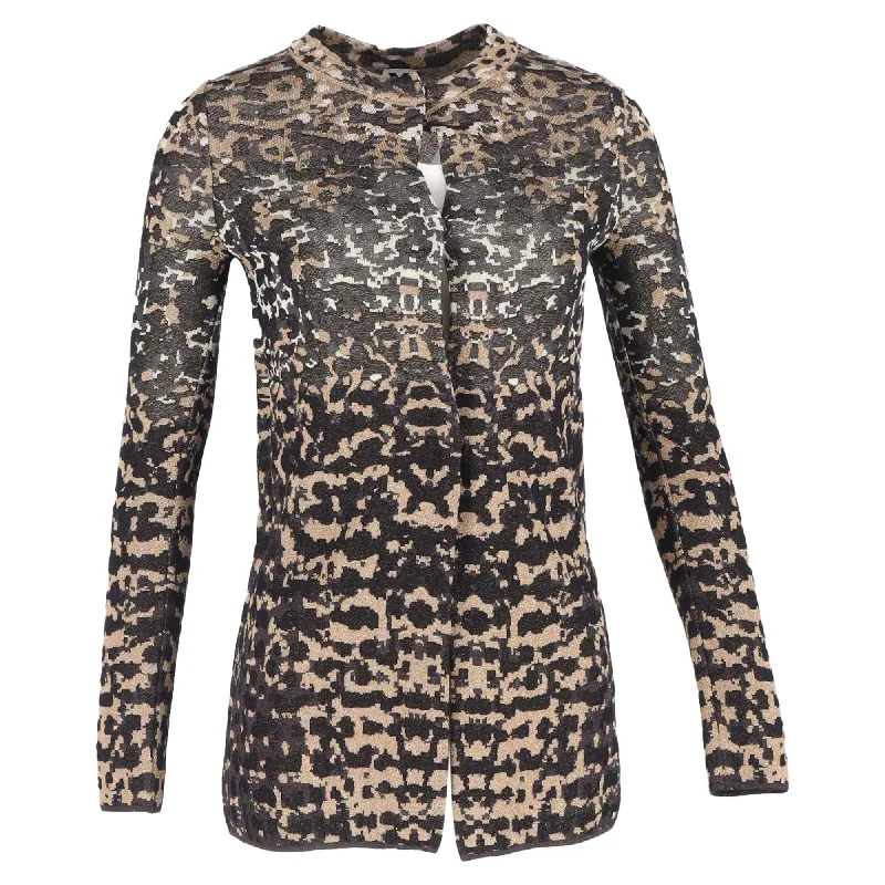 Luxury Style M Missoni Printed Cardigan in Black and Gold Cotton