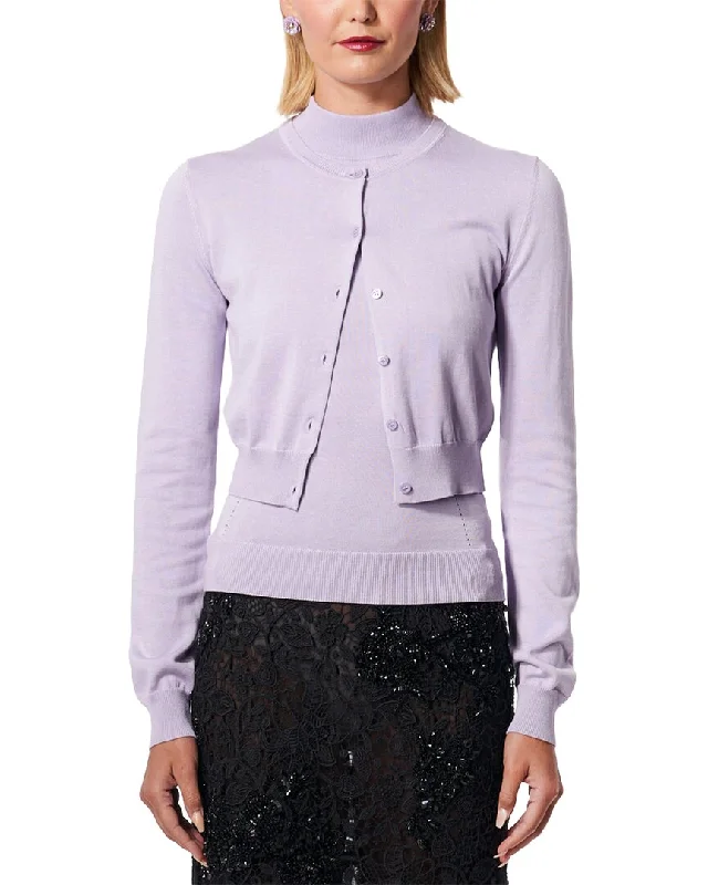 Bold Silhouette Carolina Herrera Silk-Blend Cardigan