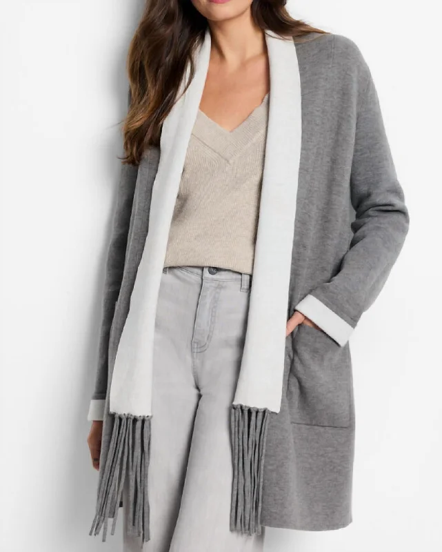 Edgy Fashion Cool Nights Reversible Fringe Jacket In Nickel