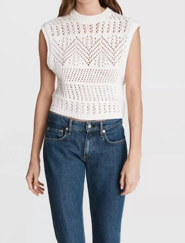 Trendy Fashion For Women Renee Sleeveless Crew In Ivory