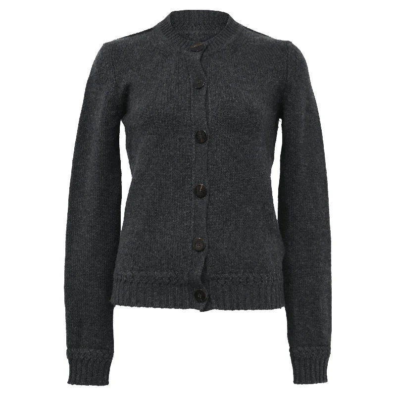 Today Only Hermes Buttoned Sweater Cardigan in Grey Wool