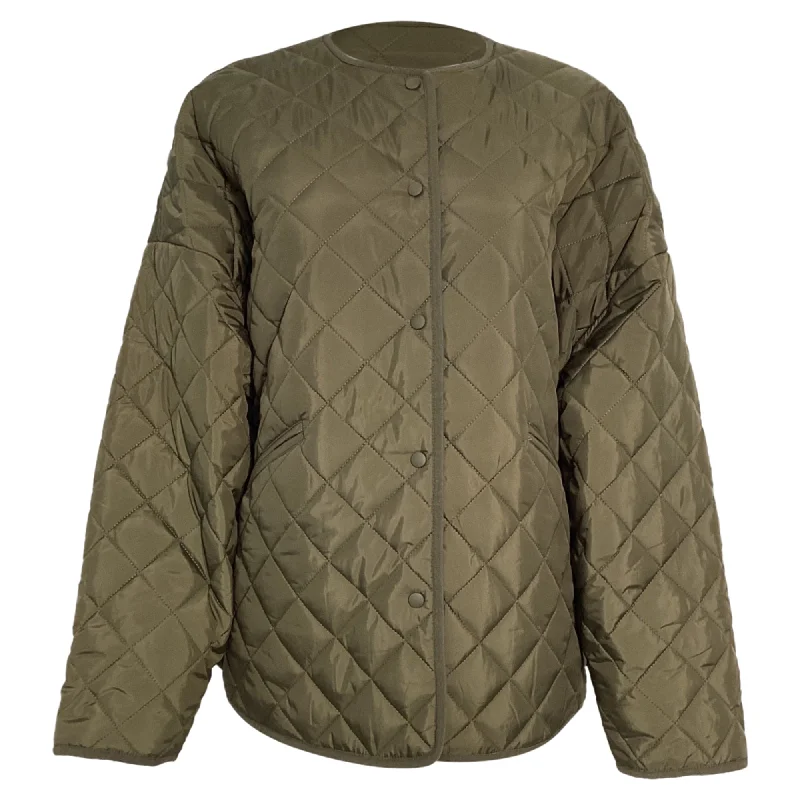 Sales For Clothes Totême Drop-Shoulder Quilted Jacket in Green Recycled Polyester