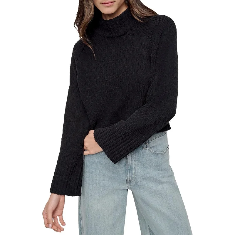 Fresh Styles, Fresh Deals Womens Crop Chenille Mock Turtleneck Sweater