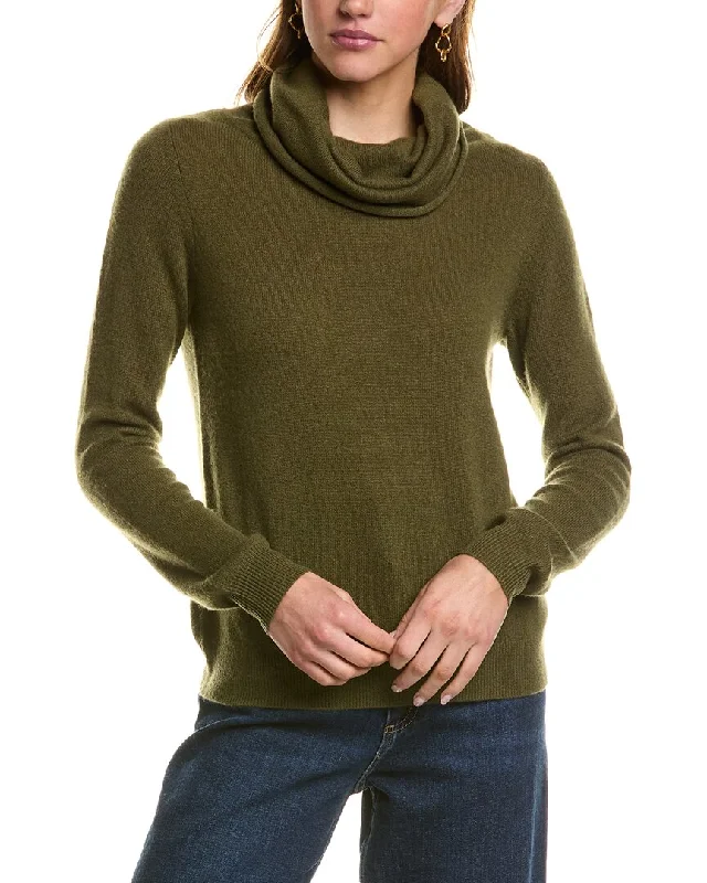 Floral Style Kier + J Turtleneck Cashmere Sweater