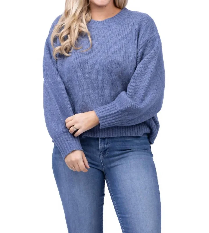 Day-To-Night Styles Bubble Pullover In Riverbed