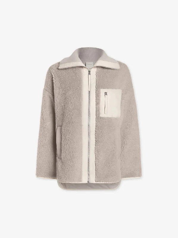 Plus Size Women Wear Myla Zip-Through Jacket In Chateau Grey Sandshell