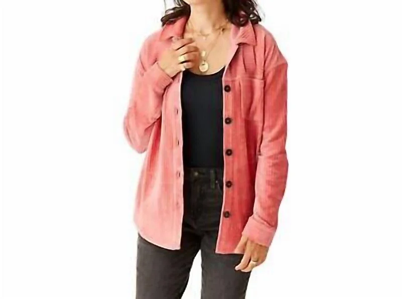 Stylish Women's Clothes for Work and Play Hudson Stretch Cord Shacket In Henna