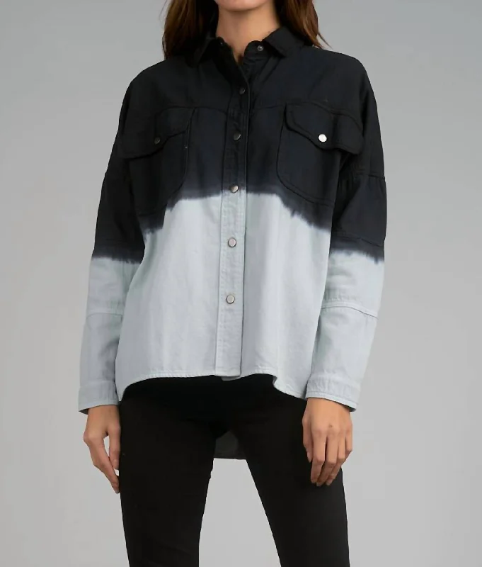 Charming Women's Holiday Apparel Dip Dye Rock & Roll Jacket In Black/grey Dip Dye