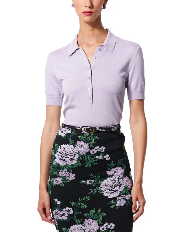 Fashion Sale Carolina Herrera Knit Silk-Blend Polo Sweater