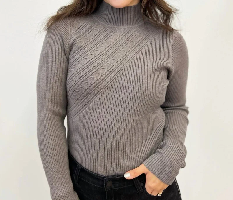 Versatile Wardrobe Essentials Kira Fitted Long Sleeve Sweater In Grey