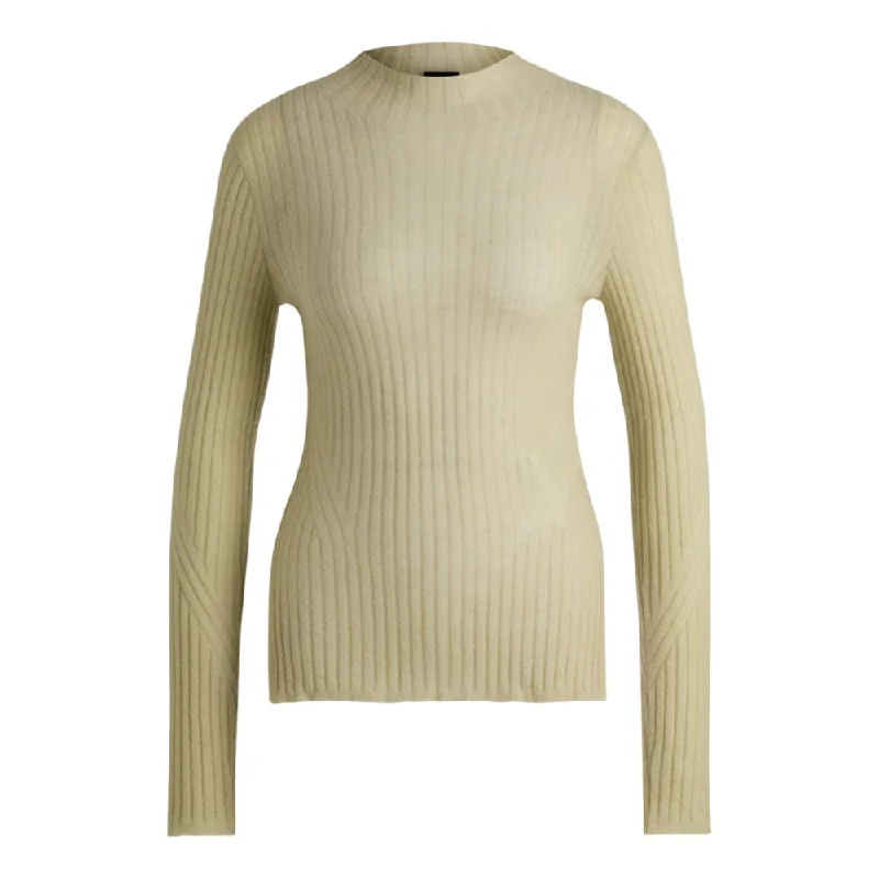 Trend Leading Collection Wool-blend slim-fit sweater with side slits