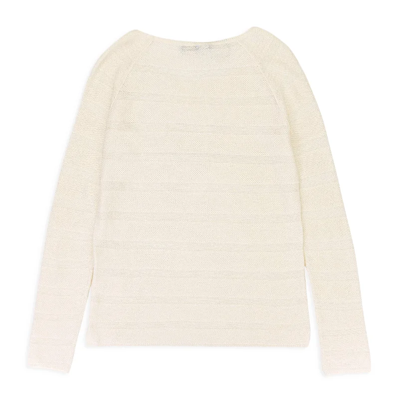 Clearance Event CASHMERE SCOOP NECK WHITE SWEATER