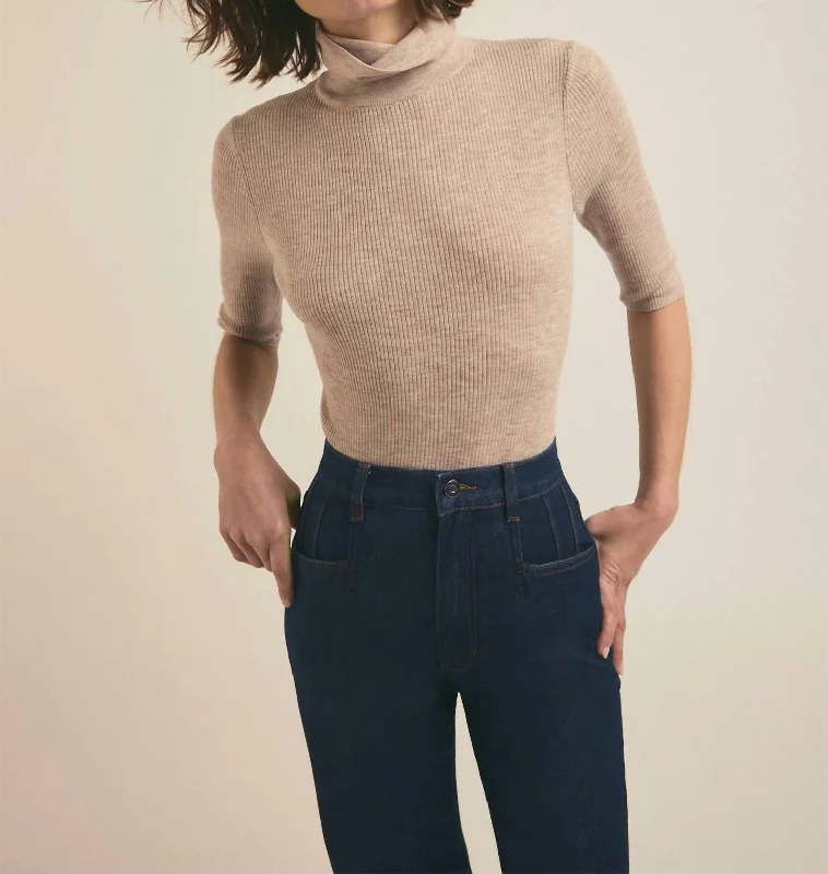 Flash Sale, Don't Miss The Amelia Top In Oatmeal Melange