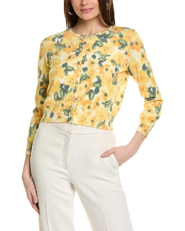 Luxury Comfort Carolina Herrera Printed Silk-Blend Cardigan