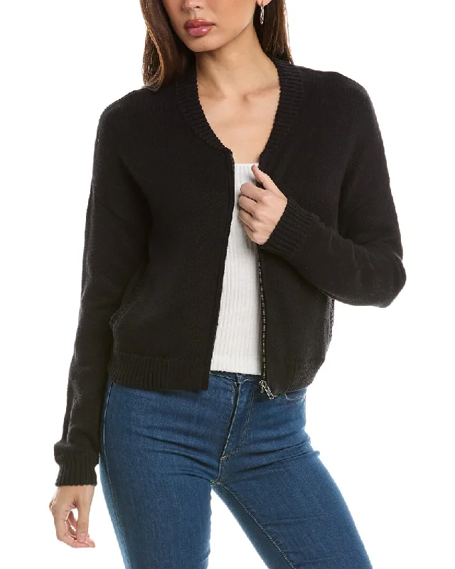 Women's Professional Apparel Hannah Rose Terry Cashmere-Blend Zip Bomber Jacket
