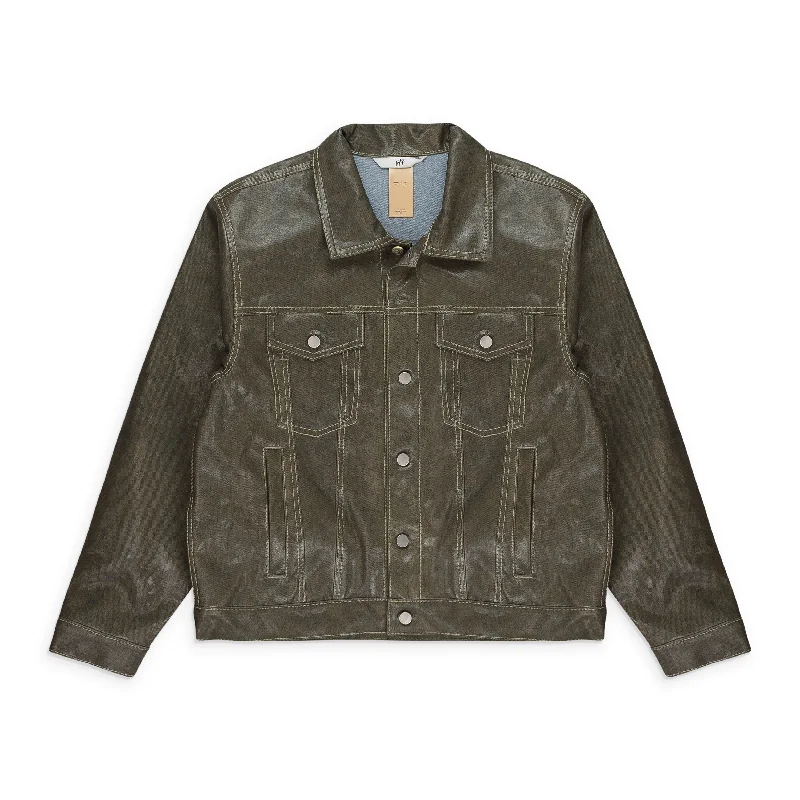 Women's Evening Clothes BUWAS ACID SMOKE BUCK WET BROWN DENIM JACKET