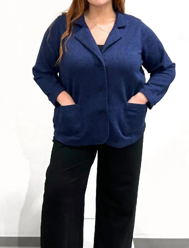 Women's Comfy Attire For Lounging Stand Collar Jacket In Ink