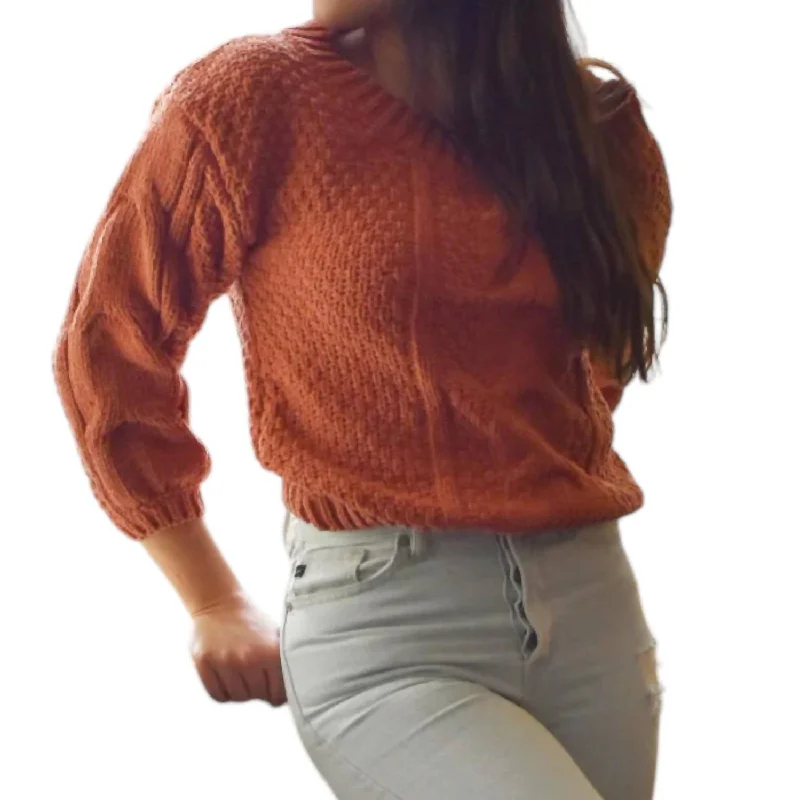 From Casual To Classy Devyn Sweater In Rust