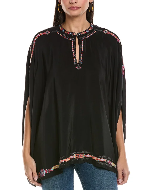 Feminine Soft - Hued Styles Johnny Was Sascha Silk Poncho