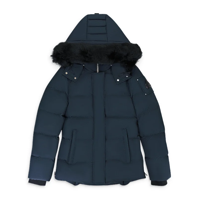 Classic Clothes For Women W CLOUD 3Q SH NAVY W/BLK SH PUFFER JACKET